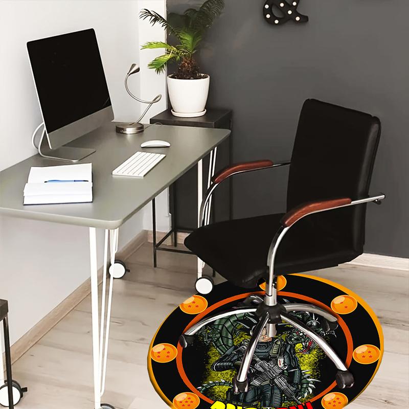 1pc Dragon Ball Mashup Artwork Round carpet, Made of Polyester,Perfect for Decorating Office Chairs, Living Rooms,Vibrant Decorative Rug