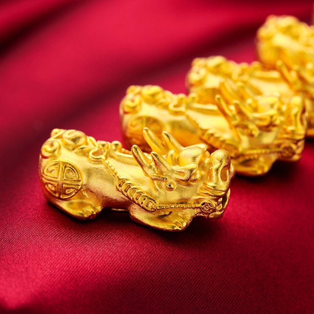 Gold Color Pixiu Chinese Style Bead Brave Troops Beads Jewelry Accessories DIY Making Accessories