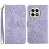 For OnePlus 13R 5G Case Butterfly Flower Imprinted Leather Phone Cover with Strap