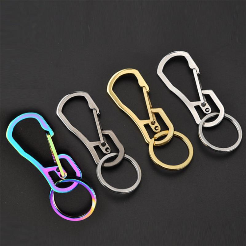 Titanium Heavy Duty Carabiner Keychain EDC Quick Release Hooks With Titanium Key Ring
