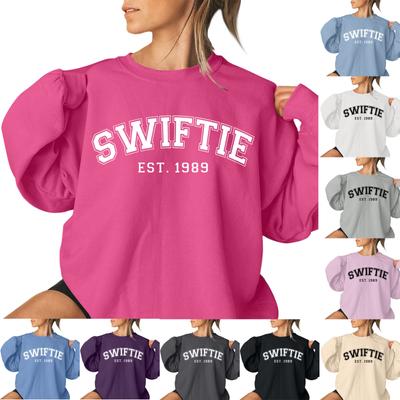 Женский повседневный модный концертный наряд с длинными рукавами 2023, модный пуловер с круглым вырезом и круглым вырезом, верхняя блузка