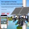 5-Screen Solar 360° Surveillance Monitor with No-Data HD Night Vision Camera