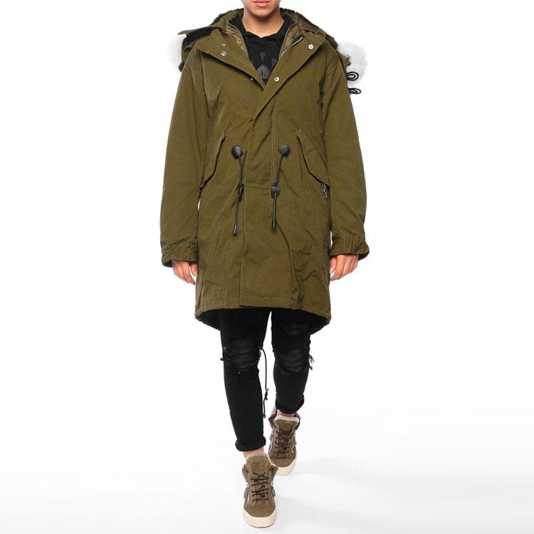 COACH Parka Coats Men's Army Green Hooded (Detachable) Moderate 87568-M9L