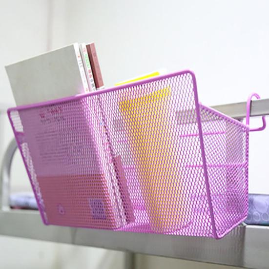 Металлическая сетка, прикроватная подвесная корзина для общежития, проволочная полка для книжного шкафа, двухъярусный органайзер
