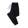 Winter Men Pants Thick Plush Drawstring Elastic Waist Heat Retention Zipper Pockets Plus
