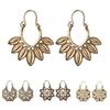 Bohemian Women Hollow Flower Honeycomb Filigree Hoop Earrings Retro Jewelry Gift