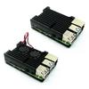 Алюминиевый корпус для Raspberry Pi 4/3 с двумя вентиляторами охлаждения, металлический корпус, черный корпус для RPI Raspberry Pi 4B/3B/3B+