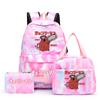 3Pcs/Set Chainsaw Man Kawaii Casual School Bag Colorful Backpack Set Girl with Lunch Bag for Women Student Teenager Rucksack Pencil Case