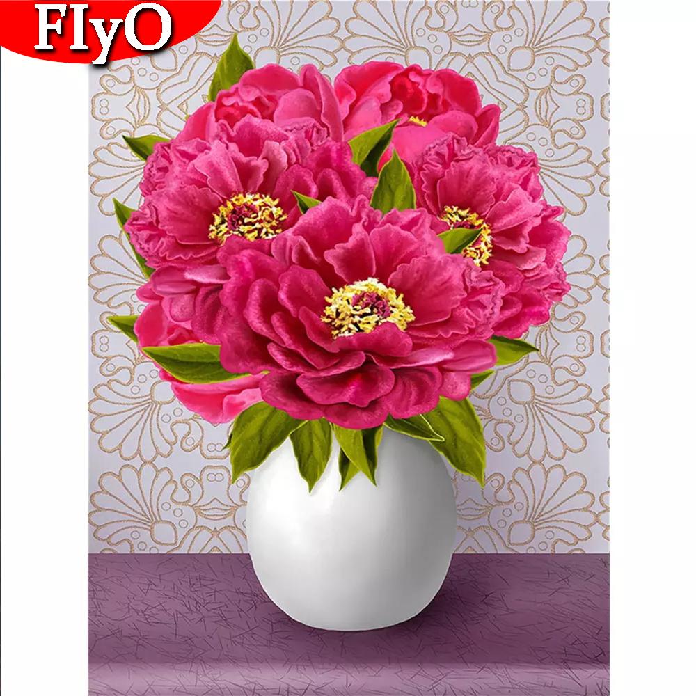 5D полная квадратная алмазная живопись Пион Набор для рукоделия 5D DIY Алмазная вышивка цветок рукоделие Декор для дома