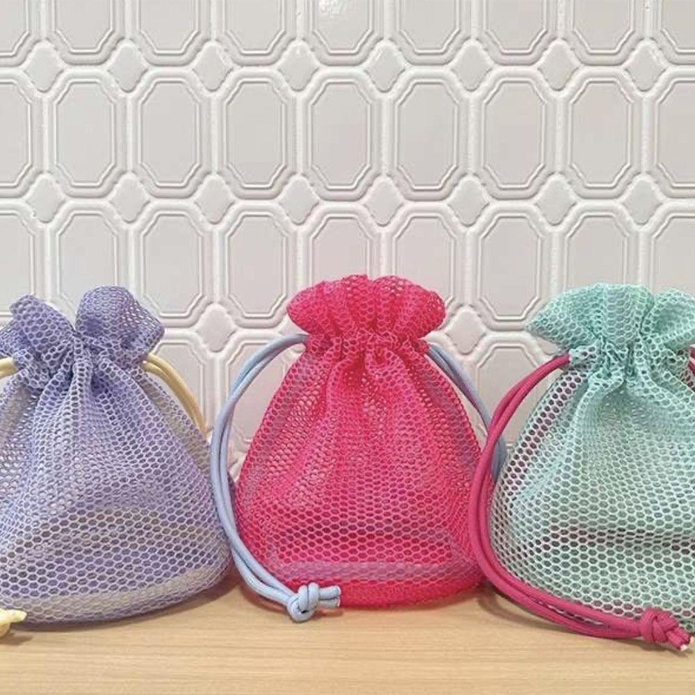 Reusable Mesh Drawstring Bag Ultra Light Travel Toiletry Bag Makeup Storage Bag  Cosmetic Pouch