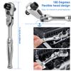Ratchet Handle Chrome Vanadium Steel 2 In 1 Multifunctional Flex Head Ratchet Wrench 1/4inch Drive Ratchet and Bit Driver Tool