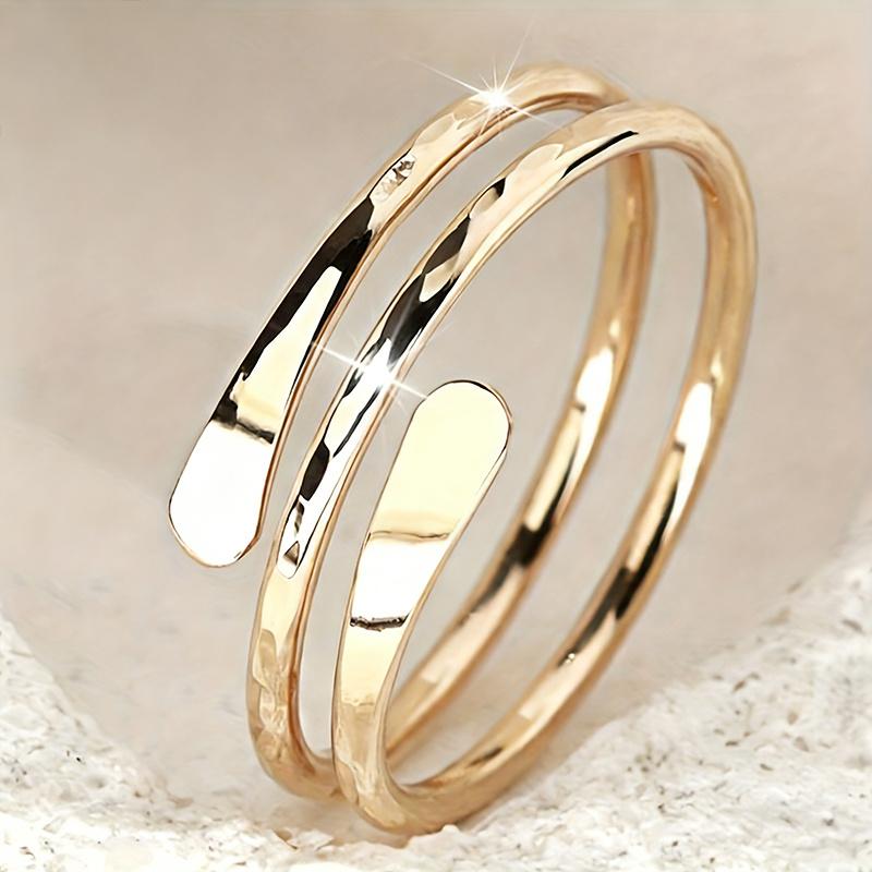 Women' Coil Ring - Plated Spiral Coil, Elegant Minimalist & Punk Style Suitable for Daily Wear, Parties, Coating for Year