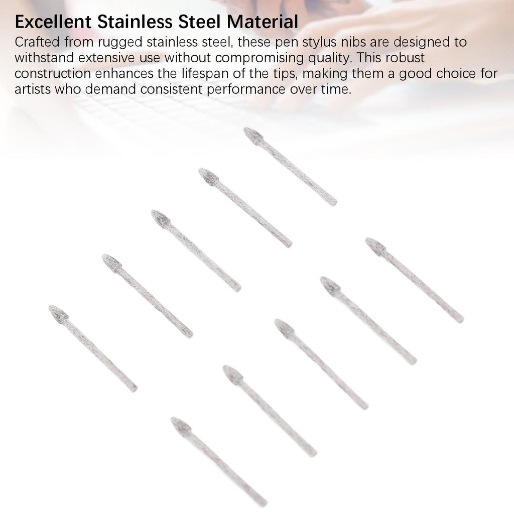 10 шт. Сменные фетровые наконечники для стилуса из нержавеющей стали для планшетов Kamvas 12 13 22 22 Plus Pro 16 Plus 4K Pro24