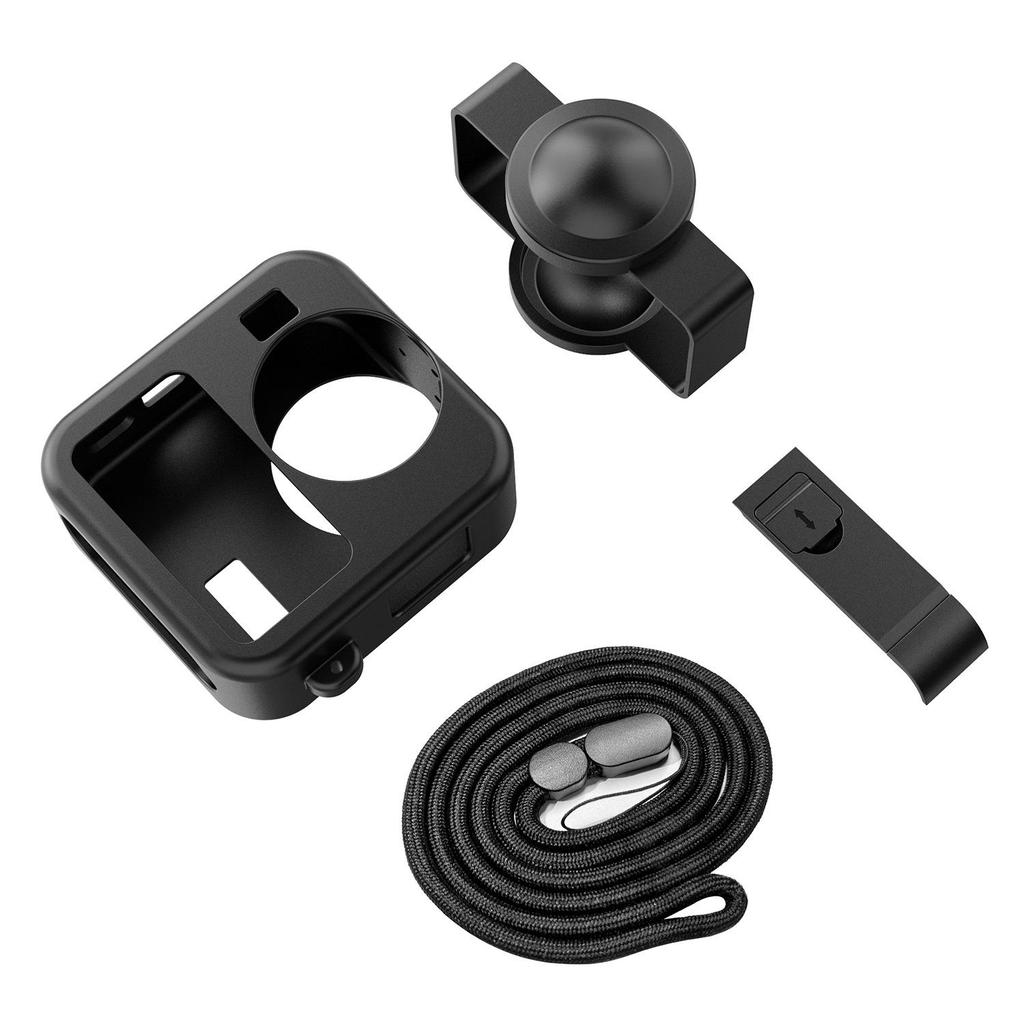 Силиконовый чехол для GoPro Max2: Ударопрочный защитный чехол с боковой крышкой для аккумулятора и крышкой для объектива
