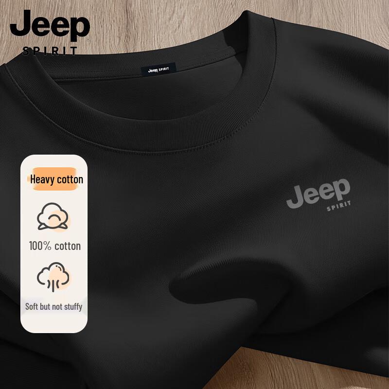 Мужская дышащая повседневная футболка с коротким рукавом JEEP SPIRIT из чистого хлопка
