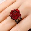 1pc Gothic Red Rose Adjustable Ring Wizardry Gothic Style Jewelry