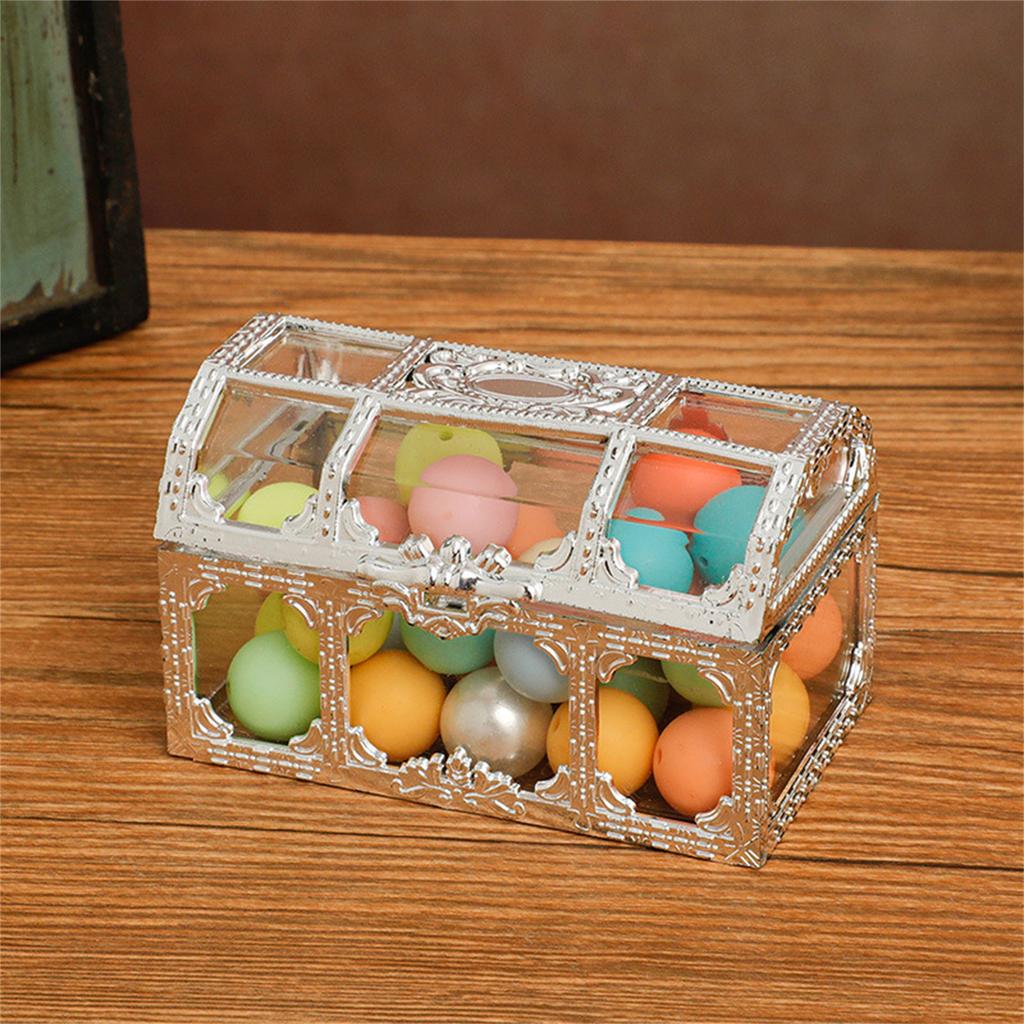 Серебряные/Золотые Конфетные Коробки Прозрачная Банка Подарочные Банки для Хранения Контейнеры Идеально подходят для Вечеринки Дня Рождения Свадьбы Подарочная Коробка-Сокровищница