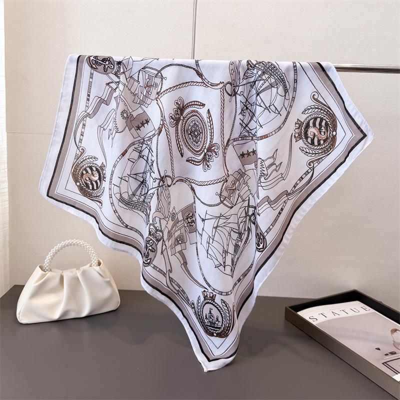 Горошек Стиль Елочка Узор Хлопок И Лен Маленький Квадратный Шарф Шелковый Шарф Имитация Бархата Головной Платок Шаль Шарф для Защиты от Солнца Женский Шарф