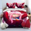 Zero Two DARLING In The FRANXX Anime Bedding Set Duvet Cover Bed Set Quilt Cover Pillowcase Comforter King Queen Size Boys Adult