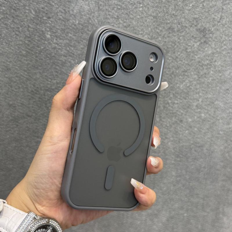 Luxury Magnetic Matte Translucent Case For 17 16 15 14 13 12 11 Pro Max 16Pro 17Pro for Magsafe Mag Safe Wireless Covers