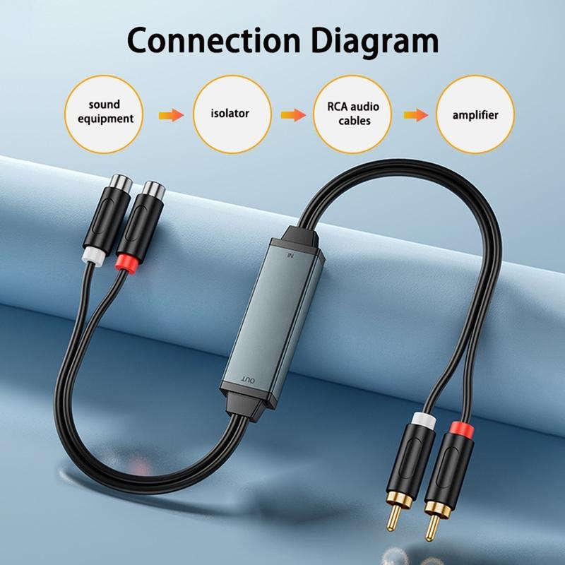 AV100C Для RCA Аудио Изолятор Общая Земля Фильтр Шума 3,5 мм Подавление Помех Шумоподавитель Автомобильное Аудио Домашнее Стерео-A02G