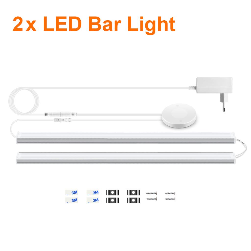 Under Cabinet LED Bar Light Linkable LED Strip Light With Penetrable Wood Touch Sensor Dimmable Switch For Kitchen Cabinet Shelf