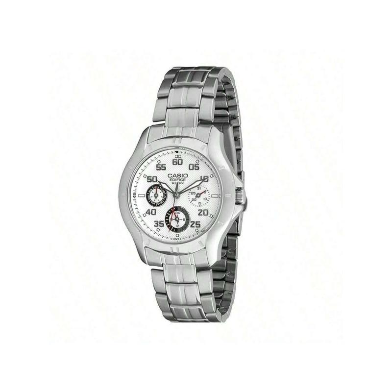 Casio Стильные часы EF-317D-7AVDR с мужским стальным ремешком