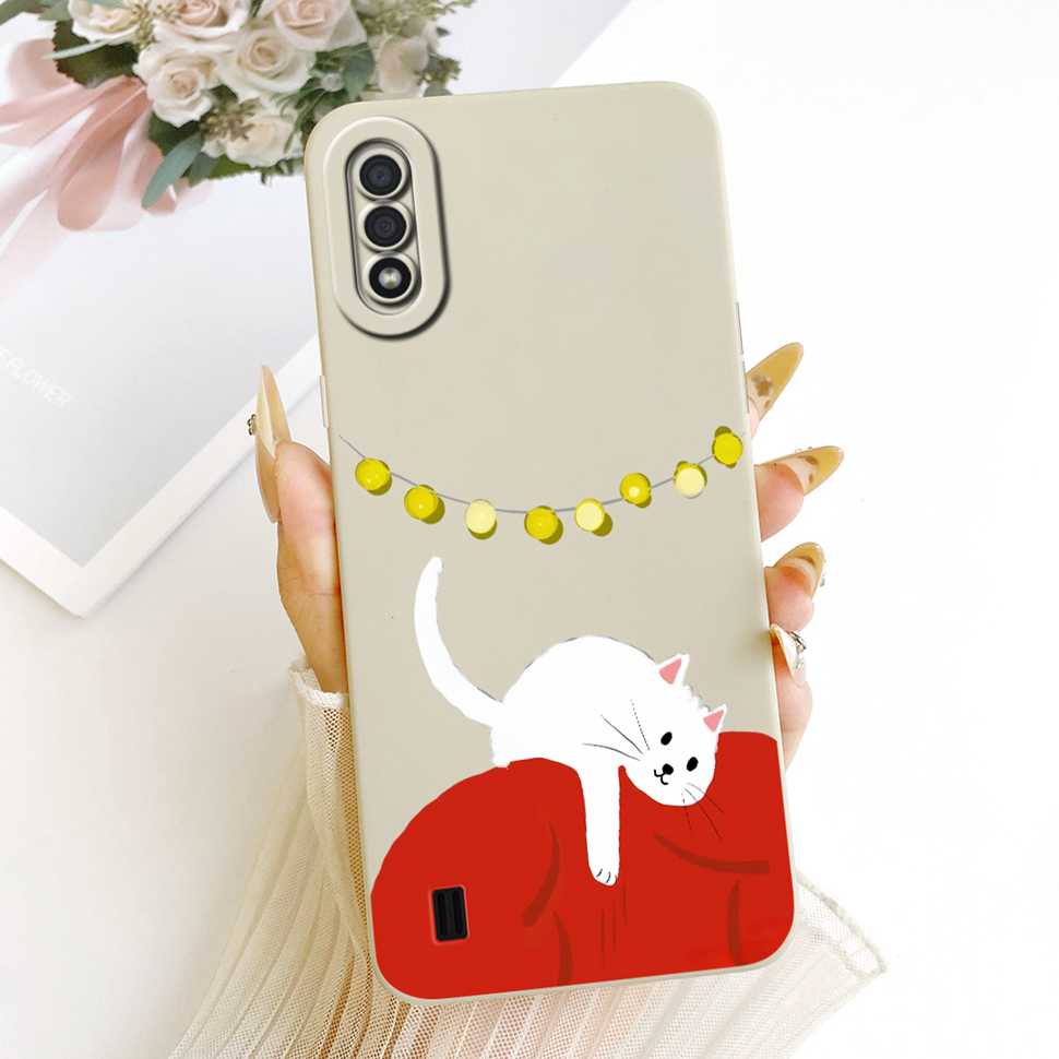 For Samsung Galaxy A01 CAse Cute Rabbit Cat Pattern Cover For Samsung A 01 A01 SM-A015F Silicone Soft Casing Shells 5.7"