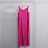 2025 New Sleeveless Cotton Rayon Slip Dress: Women's French Summer Beach Tank Maxi