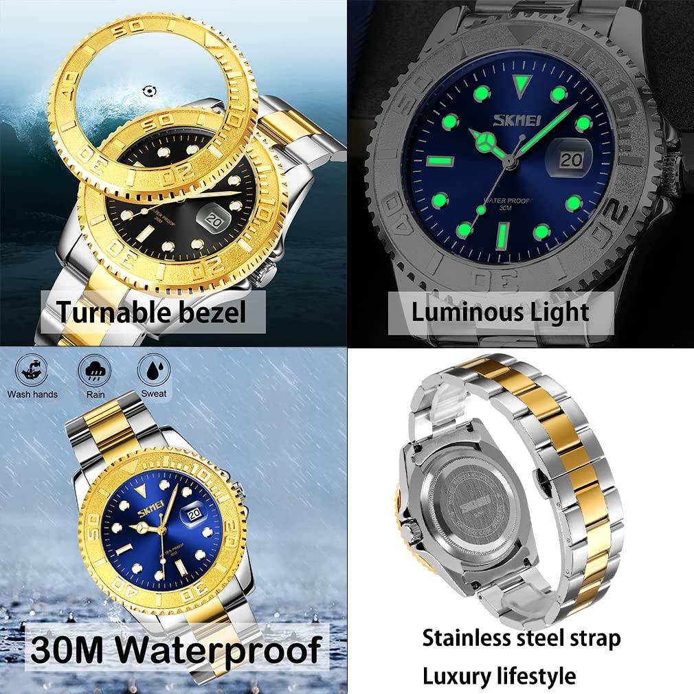 Классические часы мужские водонепроницаемые часы с календарем для мужчин роскошные деловые часы из нержавеющей стали новые