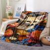 1PC Cartoon illustration style Print FlAannel Blanket, High quality Comfortable for All Seasons, Home Decor, Warmth and Comfort