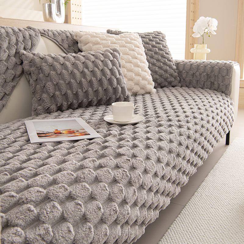 Зимняя сотовая бархатная диванная подушка Зимняя плюшевая нескользящая утолщенная подушка Теплый кожаный чехол для дивана