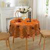 Хэллоуин Скатерть Паутина Тыква Ведьма Принт Цветочный Край Круглая Форма Легкий Уход Защита Стола Банкеты Украшение Партии Скатерть