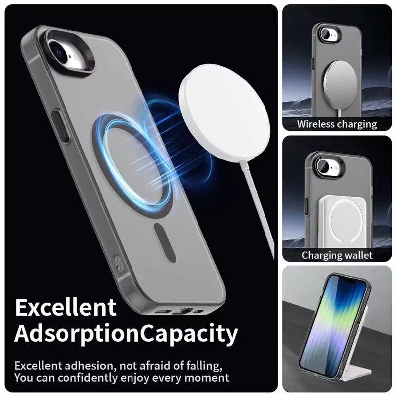 Матовый чехол Candy Magnetic Wireless Charger для iPhone 16E iPhone16E 5G для Magsafe ShockProof Soft Cover