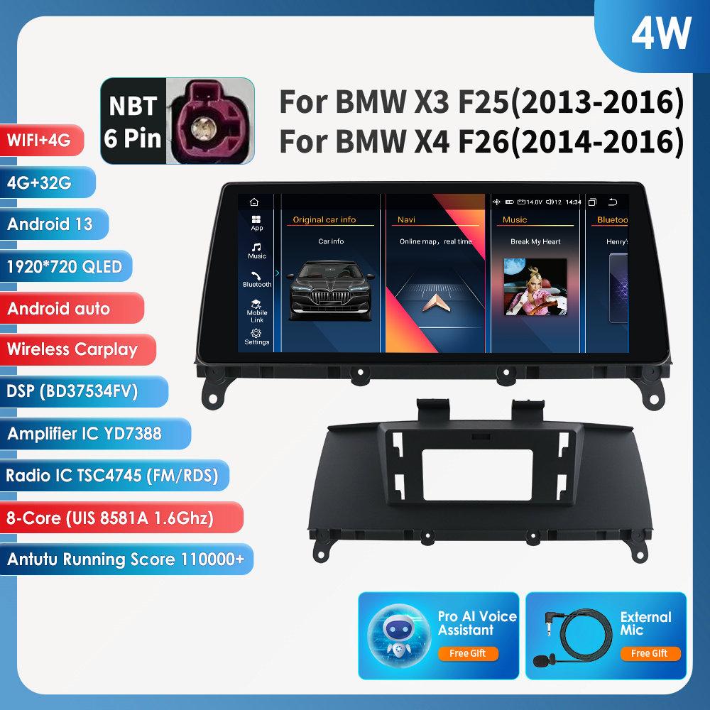 OSSURET Android Автомагнитола для BMW X3 F25 F26 X4 CIC NBT Android Auto Радио Carplay Мультимедиа Видео GPS WIFI Авторадио Интеллектуальный Экран DSP