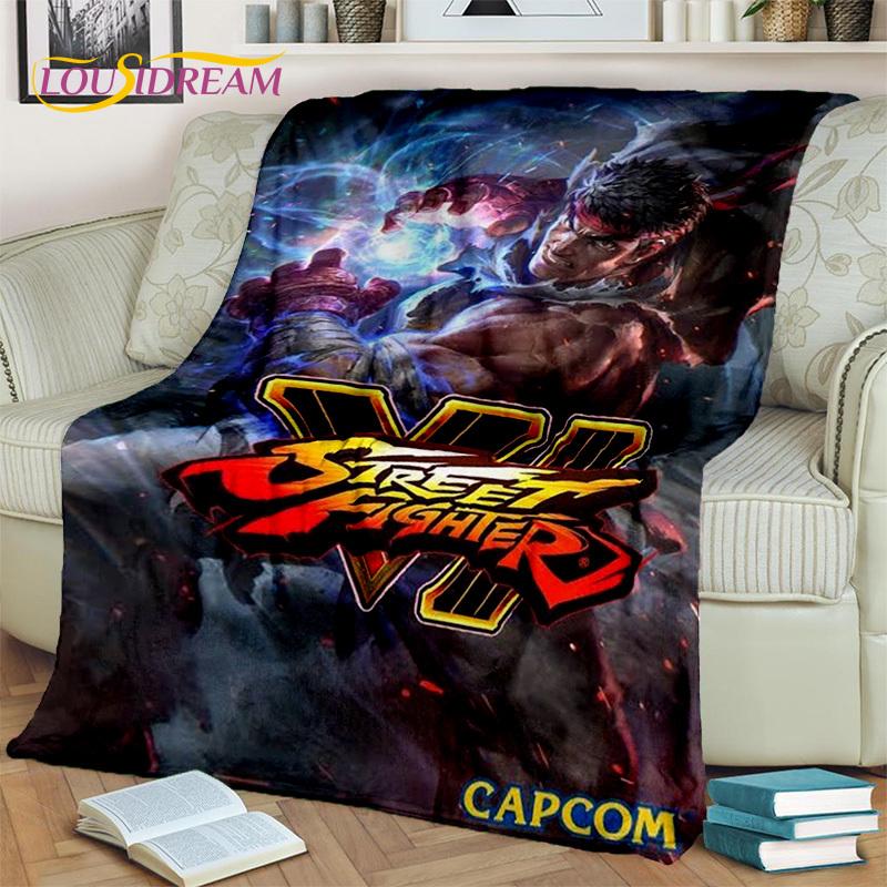 SF Retro Game Street Fighter Gamer Blanket,Soft Throw Blanket for Home Bedroom Bed Sofa Picnic Travel Office Cover Blanket Kids