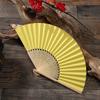 Hand Held Fans White Silk Bamboo Folding Fans Handheld Folded Fan for Wedding, Party, DIY Decoration