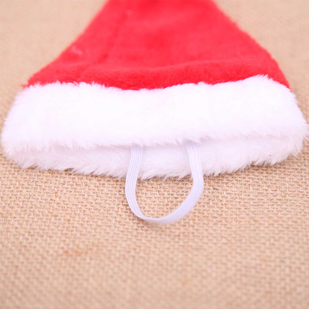 Рождественская шапка, дышащая шапка для домашних животных, плюшевая ткань, приятная для кожи, с ветрозащитной веревкой, шапки Санта-Клауса, украшение для дома, хорошая эластичность