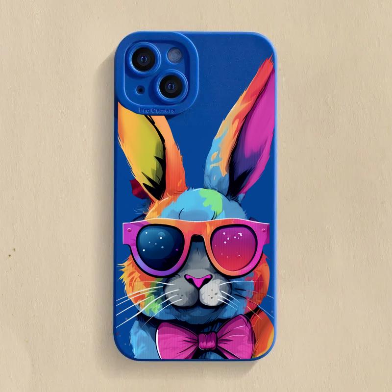 Cute Colorful Rabbit Silicone Phone Case For Redmi Note 13 12 11 Pro Plus 13 12S 11S 11 10S 10 Redmi 12 4G 13C Soft Cover