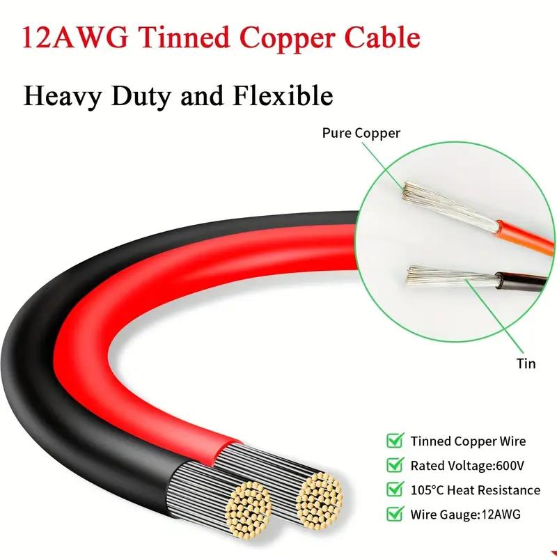 3 м/9,8 фута/118 дюймов XT60 Кабель-удлинитель для солнечной панели 12AWG Комплект кабелей-удлинителей для солнечных панелей с разъемами "мама" и "папа" для автодома, электростанции