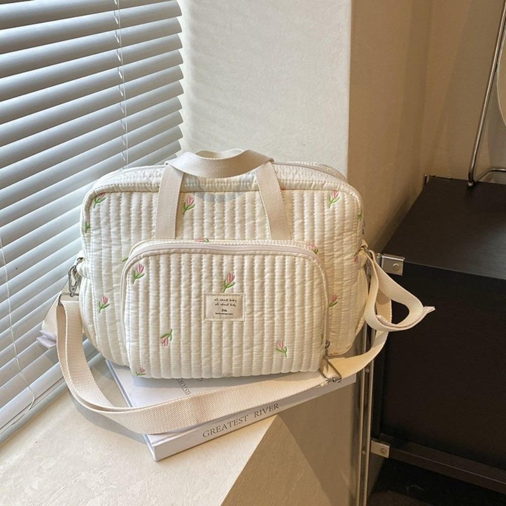 New Cute Bear Organizer Bag Embroidery Large Capacity Handbag Mommy Bag Maternity Pack Diaper