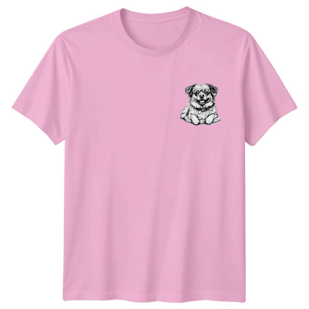 Happy Fluffy Dog Puppy Animals Dogs Unisexs TShirt Unisexs Tee Graphic Unisex
