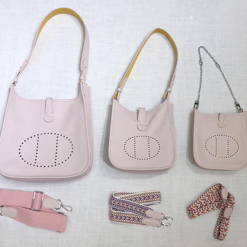 Женская мини-сумка-ведро из натуральной коровьей кожи с узором личи Evelyn Design