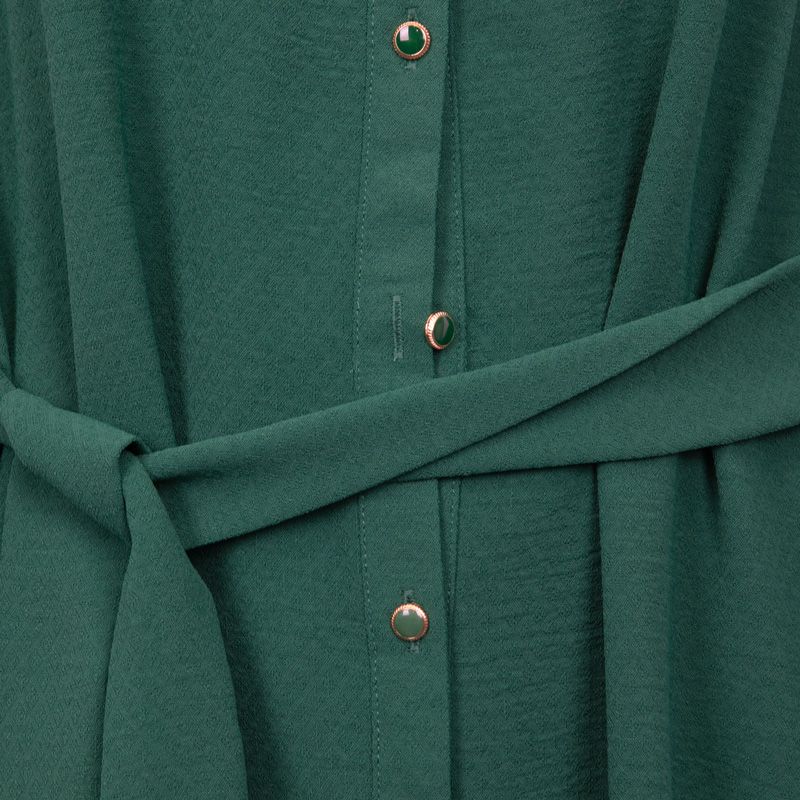 Женское зеленое платье с V-образным вырезом и длинными рукавами LA PETITE ETOILE