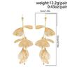Exaggerated Ginkgo Leaf Tassel Necklace Elegant Jewelry Set Punk Ginkgo Leaf Tassel Earrings  Women