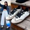 Мягкая кожа ретро шнуровка цветовая гамма немецкие тренировочные туфли женские универсальные на плоской подошве повседневные спортивные туфли туфли Форреста Гампа кеды
