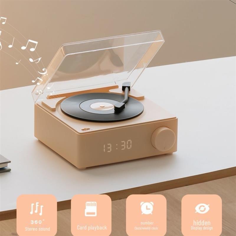 Виниловый проигрыватель Creative Atomic с Bluetooth: Многофункциональный будильник, динамик, звуковая карта, интеллектуальное беспроводное настольное устройство