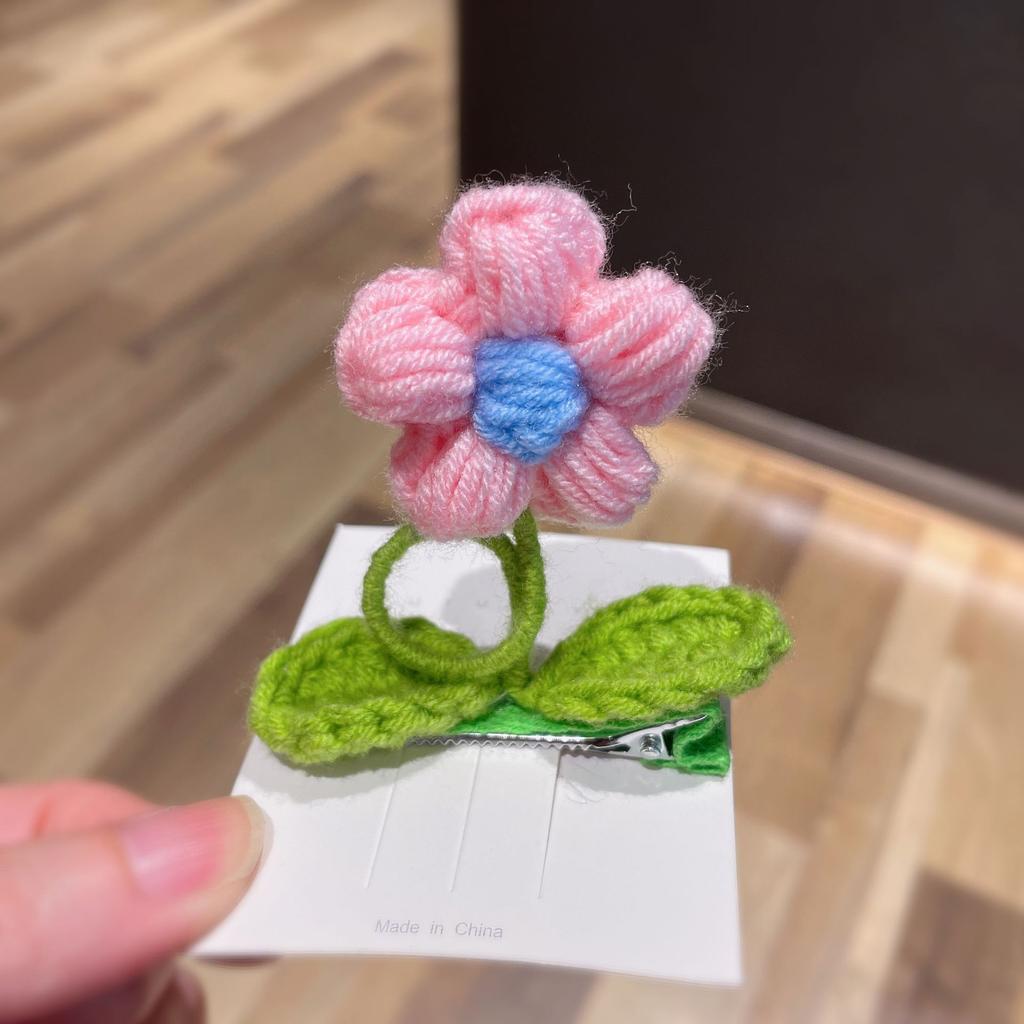 Шерстяные заколки для волос ручной работы для детей, креативные цветочные интересные заколки из кожи аллигатора, аксессуары для волос для девочек