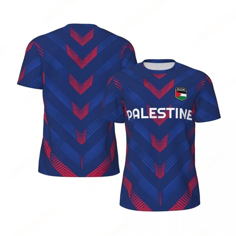 Palestine Flag 3D Print Football T-Shirt Men Oversized Casual Summer Sports Short Sleeve Tee