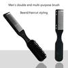 1Pc Double-sided Comb Brush Black Small Beard Styling Brush Professional Shave Beard Brush Barber Vintage Carving Cleaning Brush